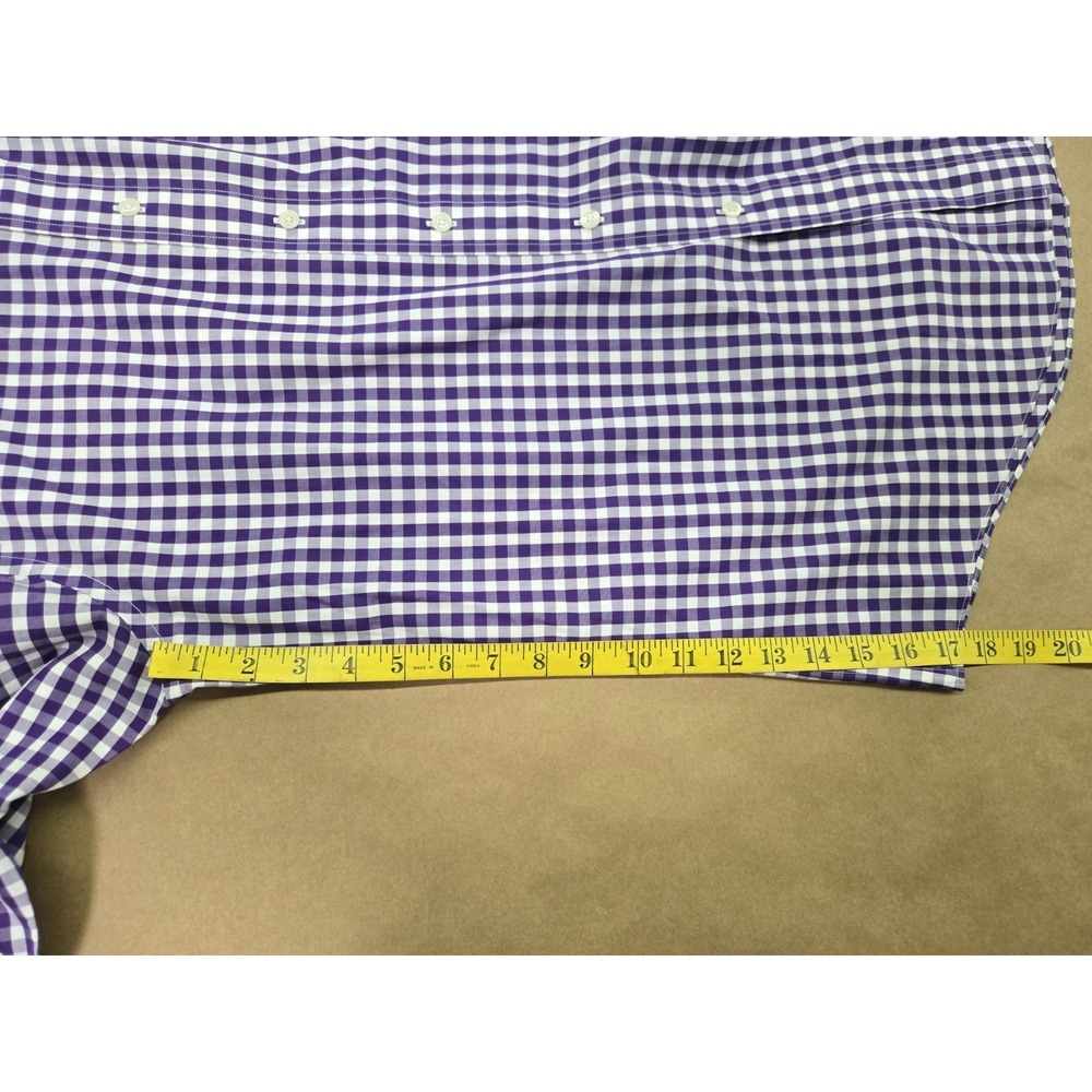 Brooks Brothers Men's Purple Plaid Button Down Cotton Dress Shirt Size M - Picture 10 of 13
